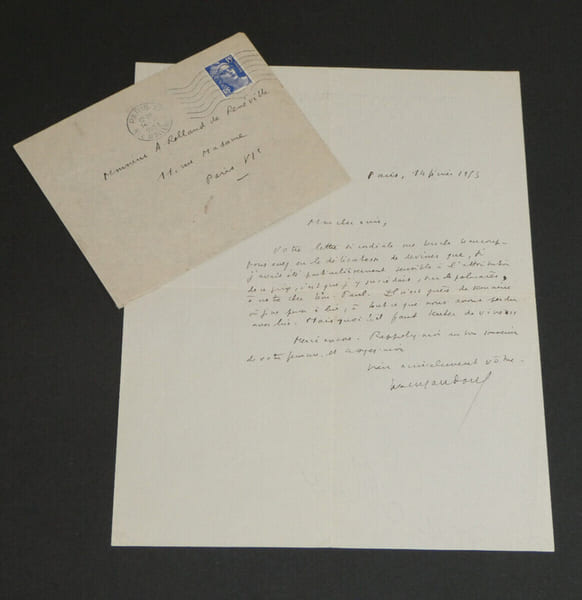 Yves GANDON, &Eacute;crivain - LETTRE AUTOGRAPHE SIGN&Eacute;E &Agrave; A. ROLLAND DE REN&Eacute;VILLE, 1953. Yves GANDON
