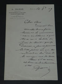 Albert BARRÉ - Lettre autographe signée - Pièces de théâtre - 1889