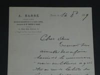 Albert BARRÉ - Lettre autographe signée - Pièces de théâtre - 1889