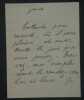 Claude FARR&Egrave;RE - Lettre Autographe Sign&eacute;e "ma fid&egrave;le tendresse". Claude Farr&egrave;re