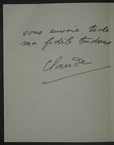 Claude FARRÈRE - Lettre Autographe Signée "ma fidèle tendresse"