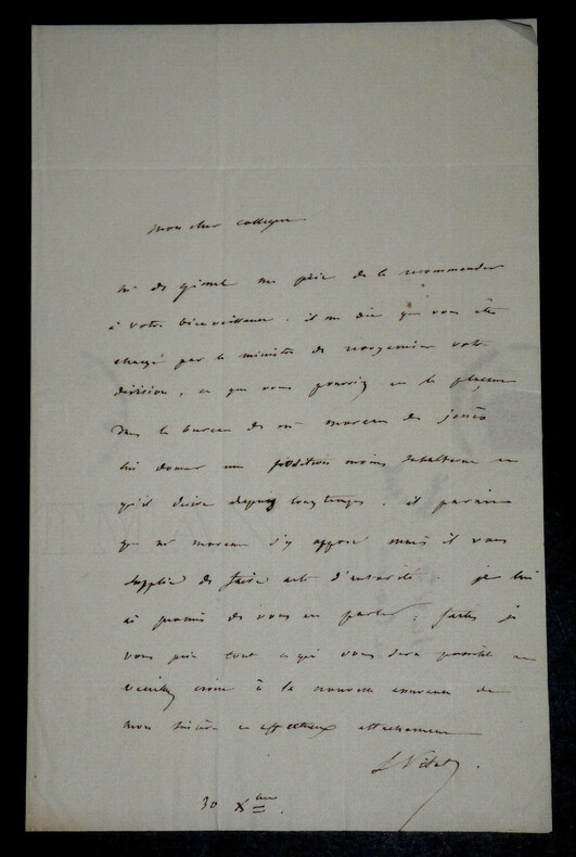Ludovic VITET - LETTRE AUTOGRAPHE SIGN&Eacute;E. Ludovic Vitet