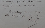 Paul POREL, Acteur et directeur de th&eacute;&acirc;tre - LETTRE AUTOGRAPHE SIGN&Eacute;E, 1886. Paul POREL