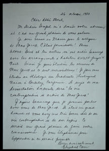 LETTRE AUTOGRAPHE SIGNÉE À L'ABBÉ MOREL ET SON ENVELOPPE 1983