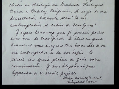 LETTRE AUTOGRAPHE SIGNÉE À L'ABBÉ MOREL ET SON ENVELOPPE 1983