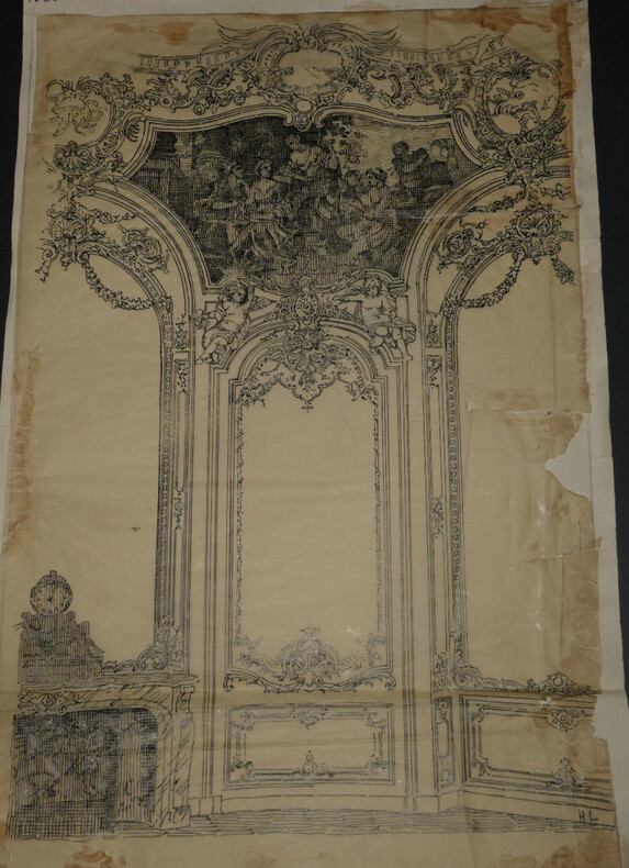 Dessin original sign&eacute; – Tapisserie de J. Bernin – R&eacute;alis&eacute; &agrave; l'encre vers 1930. Louis Henri Laffill&eacute;e
