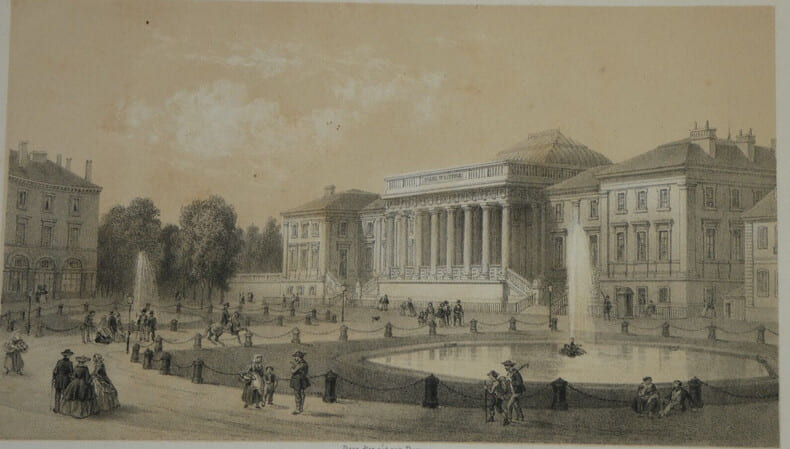 FRANCE EN MINIATURE - Gravure s&eacute;pia Palais de Justice, Tours, 1840. Isidore DEROY