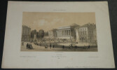 FRANCE EN MINIATURE - Gravure s&eacute;pia Palais de Justice, Tours, 1840. Isidore DEROY
