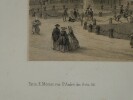 FRANCE EN MINIATURE - Gravure s&eacute;pia Palais de Justice, Tours, 1840. Isidore DEROY