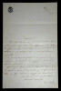 Lettre autographe sign&eacute;e. Doze, Aim&eacute;e