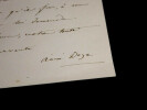 Lettre autographe sign&eacute;e. Doze, Aim&eacute;e