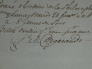 Joseph-Marie de Gerando - Billet autographe sign&eacute; - R&eacute;volution La terreur - 1793. Joseph-Marie de Gerando