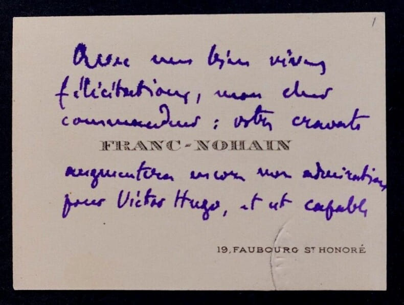 Franc NOHAIN, Ecrivain - CARTE DE VISITE AUTOGRAPHE SIGN&Eacute;E. Franc NOHAIN