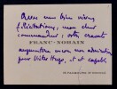 Franc NOHAIN, Ecrivain - CARTE DE VISITE AUTOGRAPHE SIGN&Eacute;E. Franc NOHAIN