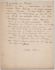 Arthur Allan - Manuscrit autographe sign&eacute;, satire mordante "Si j'arrivais au Paradis...". Arthur Allan