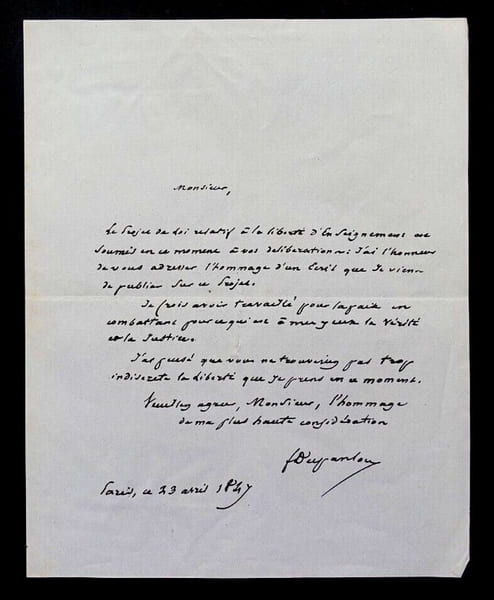 F&eacute;lix DUPANLOUP, Homme politique - LETTRE AUTOGRAPHE SIGN&Eacute;E, 1847. F&eacute;lix DUPANLOUP