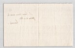 F&eacute;licit&eacute; Robert De La Mennais - &Eacute;crivain - BILLET AUTOGRAPHE SIGN&Eacute;. F&eacute;licit&eacute; Robert De La Mennais