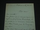 Lettre autographe sign&eacute;e concernant Madame Worus. Charles-Edmond CHOJECKI