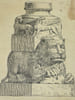 Dessin original sign&eacute; - Base d'une colonne en Franche-Comt&eacute;, de style lombard. Louis Henri Laffill&eacute;e