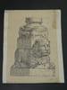 Dessin original sign&eacute; - Base d'une colonne en Franche-Comt&eacute;, de style lombard. Louis Henri Laffill&eacute;e