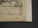 Dessin original sign&eacute; - Base d'une colonne en Franche-Comt&eacute;, de style lombard. Louis Henri Laffill&eacute;e