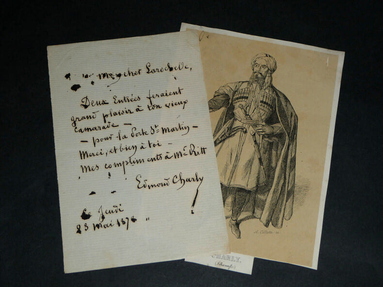 Edmond GAUD&Eacute; dit CHARLY - LETTRE AUTOGRAPHE SIGN&Eacute;E &Agrave; Henri LAROCHELLE - [1872]. Edmond GAUD&Eacute; dit CHARLY