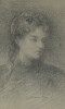 Portrait d'une femme - Dessin au crayon d'Adolphe Leleux. Adolphe Leleux