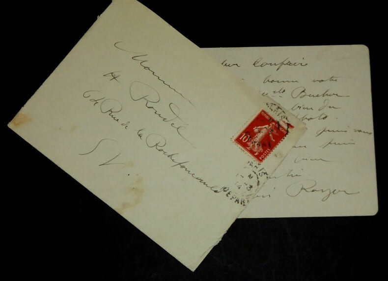ROYER Henri - CARTE LETTRE AUTOGRAPHE SIGN&Eacute;E, PARIS 1914. Henri Royer