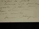 ROYER Henri - CARTE LETTRE AUTOGRAPHE SIGN&Eacute;E, PARIS 1914. Henri Royer