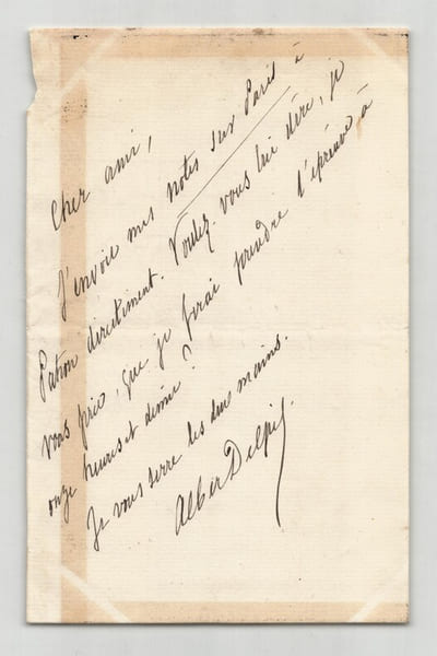 Albert Delpit - auteur dramatique - Lettre autographe sign&eacute;e &agrave; un ami. Albert Delpit