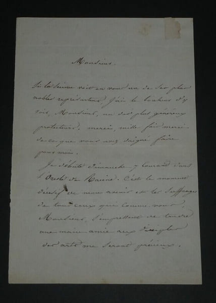 Jean-Auguste BALLANDE - LETTRE AUTOGRAPHE SIGN&Eacute;E, AUTOUR DE MOLI&Egrave;RE. Jean-Auguste-Hilarion BALLANDE