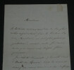 Jean-Auguste BALLANDE - LETTRE AUTOGRAPHE SIGN&Eacute;E, AUTOUR DE MOLI&Egrave;RE. Jean-Auguste-Hilarion BALLANDE