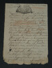 TIMBRE FISCAL SUR LETTRE DE 1714 - Extrait des registres de Bapt&ecirc;me - BROYES. Cur&eacute; de Broyes