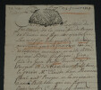 TIMBRE FISCAL SUR LETTRE DE 1714 - Extrait des registres de Bapt&ecirc;me - BROYES. Cur&eacute; de Broyes