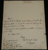 Pierre de La M&eacute;sang&egrave;re Lettre autographe sign&eacute;e au libraire W&uuml;rtz suite portrait. Pierre de La M&eacute;sang&egrave;re