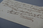 Lettre autographe sign&eacute;e de DAZINCOURT. Joseph-Jean-Baptiste ALBOUY, dit DAZINCOURT