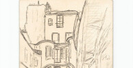 Dessin au crayon, Passage du Dragon, rue de Rennes, Paris par E. Phelipeau 1912. E. Phelipeau