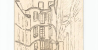 Dessin au crayon, Passage du Dragon, rue de Rennes, Paris par E. Phelipeau 1912. E. Phelipeau