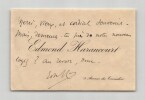 Edmond Haraucourt - Carte de visite autographe sign&eacute;e. Edmond Haraucourt