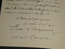 &Eacute;mile BERGERAT - LETTRE AUTOGRAPHE SIGN&Eacute;E &Agrave; COQUELIN A&Icirc;N&Eacute; - 2 pages 1891. &Eacute;mile BERGERAT