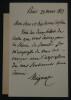 Fran&ccedil;ois-Auguste-Marie MIGNET - LETTRE AUTOGRAPHE SIGN&Eacute;E A Joseph GARNIER 1877. Fran&ccedil;ois-Auguste-Marie MIGNET