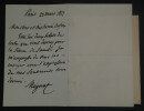 Fran&ccedil;ois-Auguste-Marie MIGNET - LETTRE AUTOGRAPHE SIGN&Eacute;E A Joseph GARNIER 1877. Fran&ccedil;ois-Auguste-Marie MIGNET