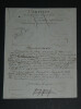 Henry HOUSSAYE, Historien - Lettre autographe sign&eacute;e, au dos d'un brouillon de travail. Henry HOUSSAYE