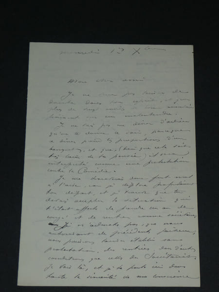 Gustave WORMS, lettre autographe sign&eacute;e, 3 pages refus d'un pot de d&eacute;part. Gustave WORMS