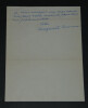 Marguerite MORENO, actrice - Lettre autographe sign&eacute;e &agrave; Mme VILLARS. Marguerite MORENO