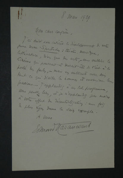 Edmond HARAUCOURT, Po&egrave;te - LETTRE AUTOGRAPHE SIGN&Eacute;E, 1924. Edmond HARAUCOURT