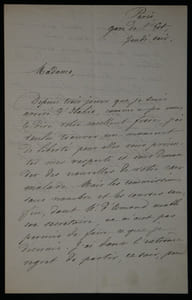 A. LOISON - Lettre Autographe signée, secrétaire du marquis d'Osmond