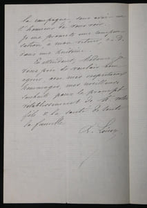 A. LOISON - Lettre Autographe signée, secrétaire du marquis d'Osmond
