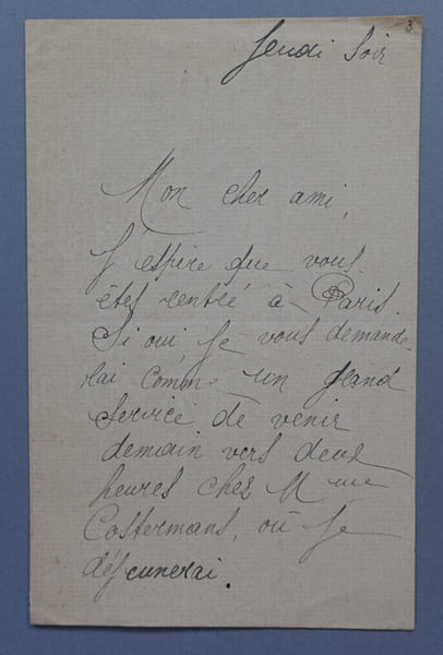Mariette SULLY, Chanteuse - Lettre autographe sign&eacute;e de 3 pages. Mariette SULLY