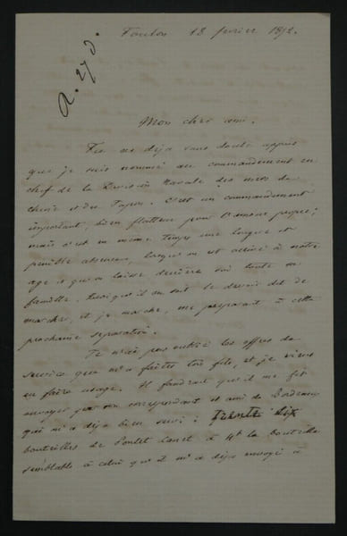 Henri GARNAULT - LETTRE AUTOGRAPHE SIGN&Eacute;E 4 PAGES DIVISION NAVALE 1872 TOULON. Henri GARNAULT